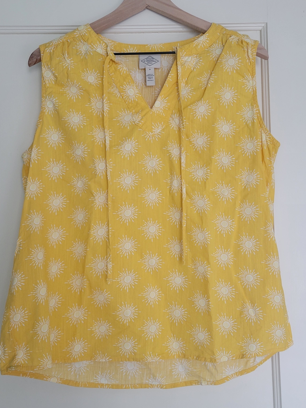 Yellow Sunburst V-Neck Sleeveless Top